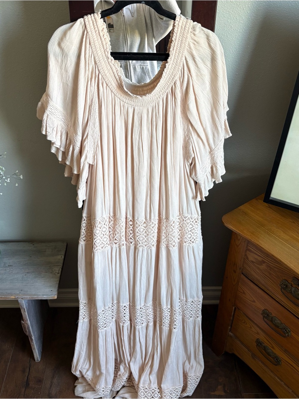 NWT Free People Boho Crochet-Trim Maxi Dress
